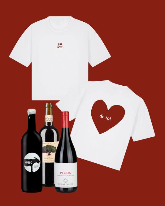 Rotwein & T-Shirt schenken